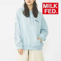 スウェット パーカー ミルクフェド MILKFED STENCIL LOGO BASIC SWEAT HOODIE 103243012004 レディース 水色 ライトブルー 青 milkfed 可愛い おしゃれ ブランド トップス フーディ オシャレ かわいい