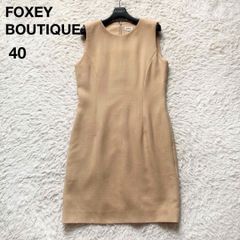 □ 美品 フォクシー スリムタックワンピースドレス シャンパーニュ
