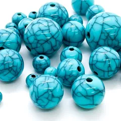 アクリルビーズ ターコイズ 丸 20個セット 14mm 軽量 軽い ブルー 夏 海 ラウンド イヤリング ネックレス ブレスレット キーホルダー アクセサリー パーツ 手芸 ハンドメイド 素材 材料