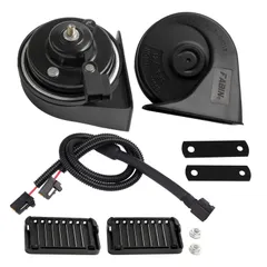新品 FARBIN トヨタ自動車専用スピーカー+ TOYOTA/LEXUS 2股分岐コネクター 変換ケーブル 12Vトヨタ車汎用 レクサス 純正サウンド ホーン 防水 118db 高音/低音セット (トヨタ適用のペアホーン+二股分岐ハーネス)のサムネイル