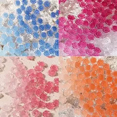 ZHEJIA ジュエリーパーツ 立体 ネイルデコパーツ 4色 合計約200個ビーズ 可愛い ネイル用 3D UVライト照射色変化 DIY 手作り UVライトで変色 ネイルアートジュエリー デコパーツ ネイルパーツ ネイルアート 変色 花 ピンク、オレンジ、ロー