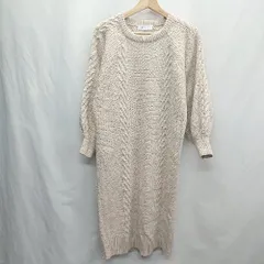 ◇ ⊇ Simplicite サンプリシテ ニット 長袖 ロング丈 ワンピース サイズ表記なし ベージュ系 レディース E  【1502200007500】