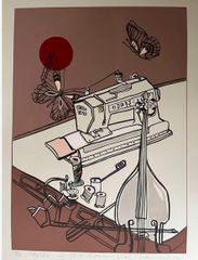 額入り版画 ジニー・キム 『窓の春』限定エディション付リトグラフ 額