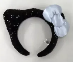 【中古】アクセサリー(非金属) ハローキティ(黒スパンコール×白リボン) カチューシャ 「ハローキティ」 ユニバーサル・スタジオ・ジャパン限定