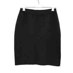 Z1557 フェラガモ Salbatore Ferragamo ニットタイトスカート ひざ丈 黒 ウール100% イタリア製