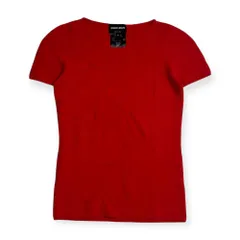 イタリア製 GIORGIO ARMANI ジョルジオアルマーニ レーヨン 半袖 ニット セーター 40/レッド レディース