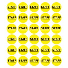 EdisonBrain【STAFF】ワッペンシール 貼り直し可能 スタッフ イベント コンサート ライブ 物販 直径8cm (100枚セット)