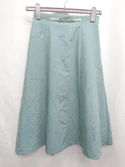 ◇ MISCH MASCH ミッシュマッシュ きれいめ オフィス系 膝下丈 フレア スカート サイズS グリーン 系 レディース P  【1407260003816】