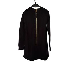 Z1553 ルイヴィトン　LOUIS VUITTON ニット チュニック 長袖 レディース ブラック 黒 レディースS