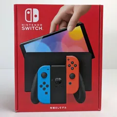 【中古美品】 未使用 Nintendo Switch 有機ELモデル Joy-Con ネオンブルー/ネオンレッド ニンテンドースイッチ ゲーム機本体 【034-250224-vt-02-fuz】