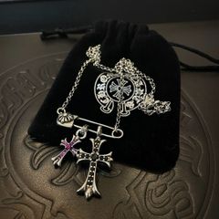 クロムハーツ Chrome Hearts ネックレス 刻印 925 十字  ルビー