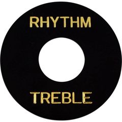 スイッチワッシャー Switchwashers - Rhythm / Treble, Gold Lettering, for Les Paul, Black
