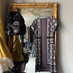 @ レリアン lellian 花柄 ワンピース シャツ ロング 半袖 総柄 お呼ばれ　デート　オフィスカジュアル　食事会