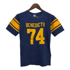 80年代 USA製 Champion チャンピオン ナンバリング フットボールＴシャツ カレッジ ネイビー(メンズ MEDIUM)中古 古着 T7167