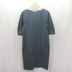 ◇ ⊂ qualite カリテ 八分袖 膝丈 ワンピース サイズ36 ネイビー レディース E  【1503060047453】のサムネイル