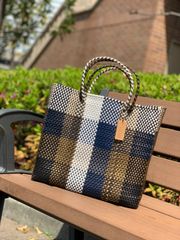 新品 大人気オアハカ産 メルカドバッグ メキシコ ブラウン系 M