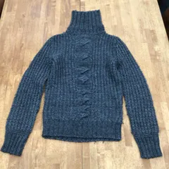 DIESEL ディーゼル ニット セーター タートルネック ウール グレー 長袖 S 黒 トップス D25062943