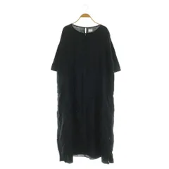 アーバンリサーチ ドアーズ URBAN RESEARCH DOORS リネンサイド釦スリットワンピース ロング 七分袖 M ネイビー /MY ■OS