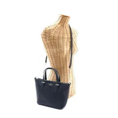 ケイトスペード KATE SPADE シダーストリート PXRU6715 レザー ハンドバッグ ミニトート 2WAY 肩掛け 斜め掛け レディース 紺 ネイビー 中古 tk1500