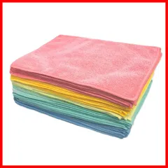 【迅速発送】吸水速乾 マイクロファイバー クロス カラフル 5色 50枚組 お徳用 掃除 ふきん