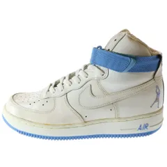 NIKE (ナイキ) 【観賞用2003年製】 AIR FORCE 1 HIGH SHEED エアフォース 1 パテントハイカットスニーカーシューズ ホワイト/ブルー US10/28cm 302640-111