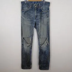 Levi's リーバイス 505 デニムパンツ ダメージ クラッシュ加工 ヒゲ ブルー W30 L32 メンズ 古着 アメカジ ストリート