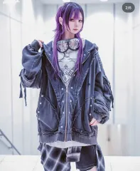 ililil イルイルイル ハイネックロゴプレート切り替えフ パーカー 天使界隈 ililil イルイルイル ハイネックロゴプレート切り替えフ