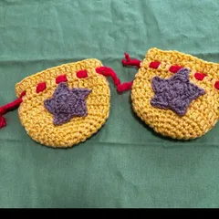 手編み　巾着　星　２点