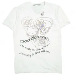 FranCisT_MOR.K.S. フランシストモークス Hello Kitty x HibiSkull Collaboration 3Line Heart JAZZY U-Neck Tee-Shirt ハローキティTシャツ MT1547 4 WHITE