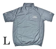 【新品・長期在庫】エリートグリップ 半袖 ハーフジップ メッシュ素材 グレー L ゴルフウェア ■ elite grips