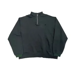 Champion チャンピオン スウェット トレーナー ハーフジップ 刺繡ロゴ グレー XL　B202507