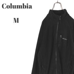 Columbia コロンビア フリースジャケット ワンポイントロゴ 刺繍 ブラック メンズ Mサイズ