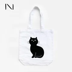 【新品】【1点販売】Noritake[ノリタケ] TOTE BAG (NERO)[トートバッグ 白 ネコ 猫 黒猫 A4  イラストレーター]