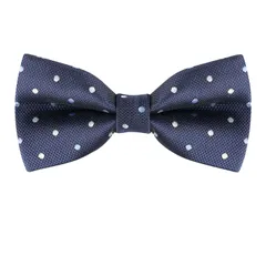 Allegra K 蝶ネクタイ ボウタイ リボン 水玉 柄 パーティー 入学式 結婚式 メンズ レディース ネイビーブルーホワイト Free Size