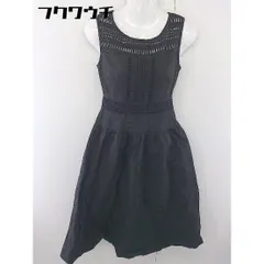 ◇ ◎ LAGUNAMOON ラグナムーン レース編み ノースリーブ 膝下丈 フレア ワンピース サイズ S ブラック レディース  【1112060002302】