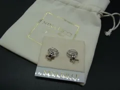 ■美品■ NINA RICCI ニナリッチ ラインストーン クリップ式 イヤリング アクセサリー レディース シルバー系 DG7136
