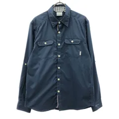Columbia コロンビア 長袖 シャツ S ネイビー アウトドア PM7935 メンズ 古着