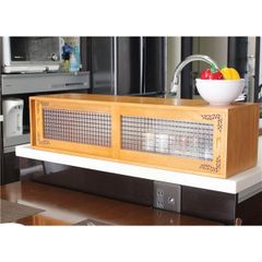 未使用品 ハギハラ キッチン収納 ブラウン 横幅90㎝ 奥行25㎝ 高さ23