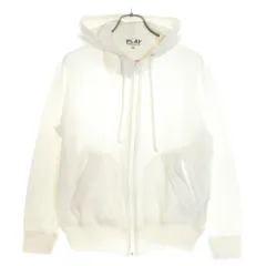 PLAY COMME des GARÇONS ホワイトパーカー M PLAY COMME des GARCONS - プレイコムデギャルソン ワンポイント