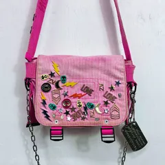 Zadig & Voltaire ザディグエヴォルテール CROTH CROSSBODY BAG クロスボディバッグ キャンバス ショルダーバッグ ピンク チェーン ピンズ Y2K Indie sleaze MG221のサムネイル