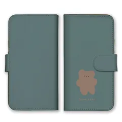 iPhone 16 Pro ケース 手帳型 アイフォン16プロ スマホケース 携帯ケース くまさん クマ テディベア 熊 可愛い 大人女子 韓国 くすみカラー 水色 ピンク デザイン  スマホカバー カラー07