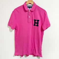 (^w^)b TOMMY HIRFIGER トミーヒルフィガー 半袖ポロシャツ 半袖トップス 半袖カットソー 綿100% 夏物 普段着 ゴルフウェア アルファベットロゴ入り カジュアル シンプル 原色カラー ピンク系統 メンズ サイズL