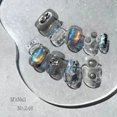 ネイルチップ チップ シルバー キラキラ ギラギラ 派手 ちゅるん