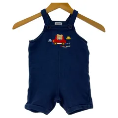 miki house ミキハウス ベビー ロンパースオーバーオール sizeフリー(70-80)/ネイビー