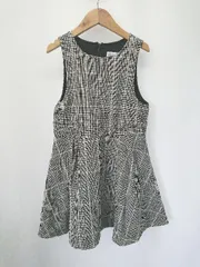 ◇ Θ ZARA ザラ チェック柄 フレア ミニ丈 ノースリーブ ワンピース サイズ134 グレー系 キッズ 子供服 E  【1410230007806】