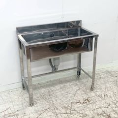 未使用B品 1槽シンク W900×D450×H800 流し台 ステンレスシンク 業務用シンク 厨房 　④