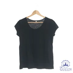 【訳アリ】 MUJI 無印良品 トップス Tシャツ 半袖 シンプル カジュアル レディース ブラック L 901-1311 送料無料 古着