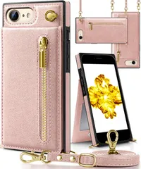 【特価商品】背面 カード収納 アイフォン ショルダー 斜めがけ 首かけ 肩掛け ストラップ付き 携帯ケース 2020/2022適用 SE SE SE 上下開 SE iPhone iPhone iPhone iPhone 長さ調整可能 6/6S/7/8 6/6S