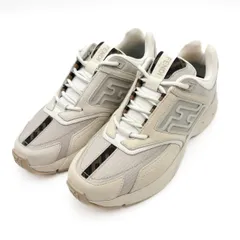 【未使用品】【25.5センチ相当】　FENDI　フェンディ　スニーカー　シューズ　ロゴ　ホワイト　ベージュ　レディース