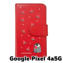 【新品未使用】Google pixel 4a 5G ピクセル4a（5G） スマホケース 手帳型 (色：レッド×柄：ペンギンとスイカ)moimoikka ペンギン 動物 flip2-pixel4a5g-rd-20139